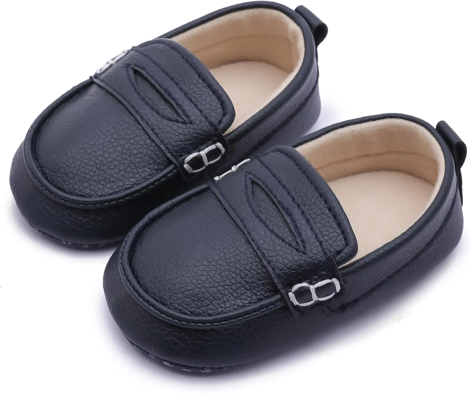 LONSOEN Baby Toddler Boys Girls Loafers Newborn Leather Moccasins Infant First Walking Dress Shoes