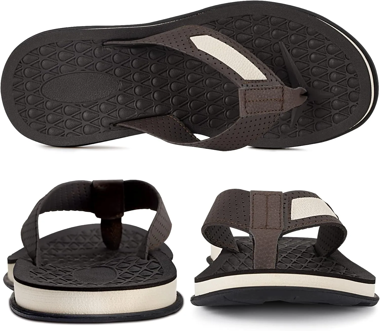MALIDA Mens Flip Flops Non-Slip Bathroom Shower Shoes Cushion foam Indoor and Outdoor Thong Sandals