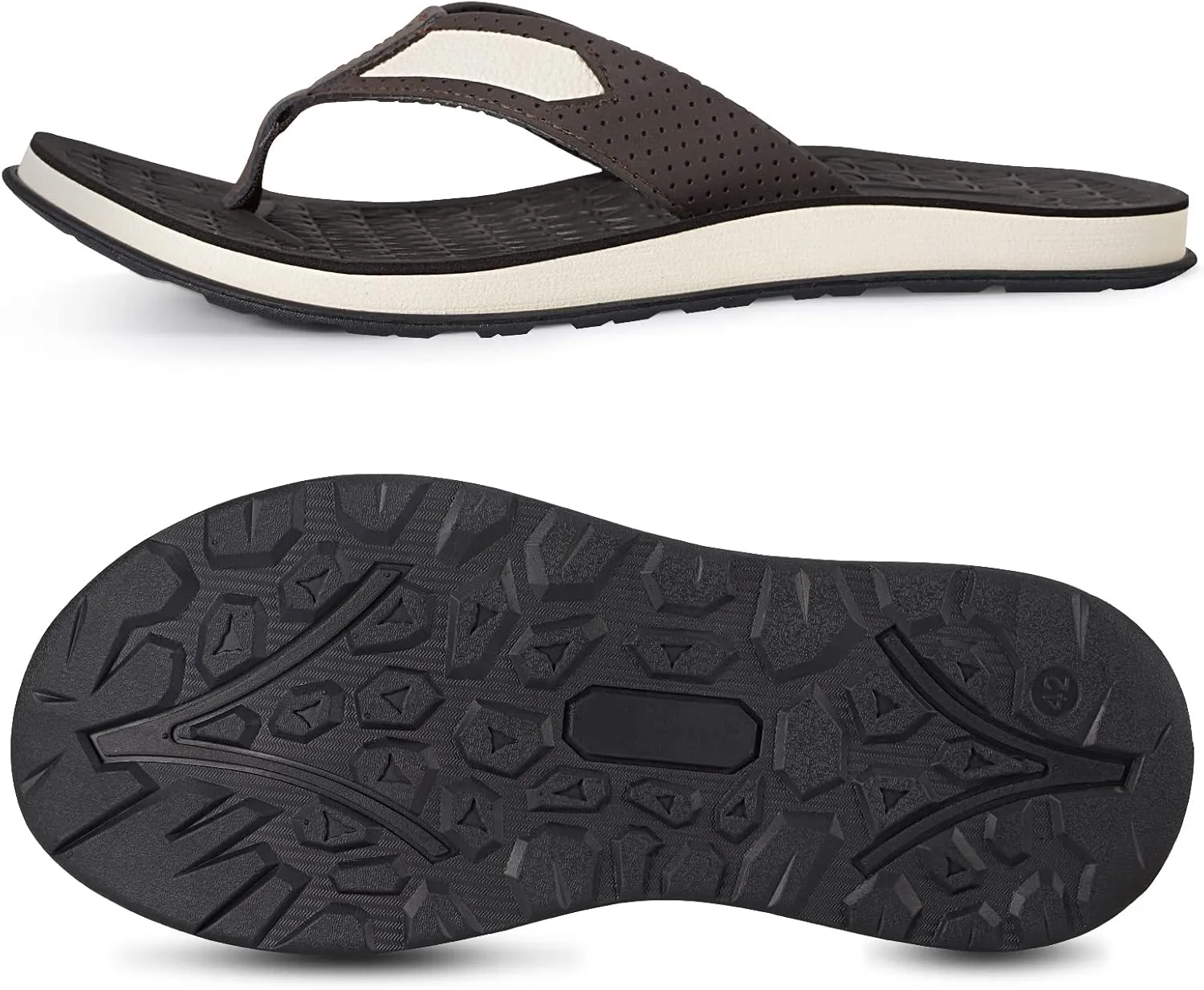MALIDA Mens Flip Flops Non-Slip Bathroom Shower Shoes Cushion foam Indoor and Outdoor Thong Sandals