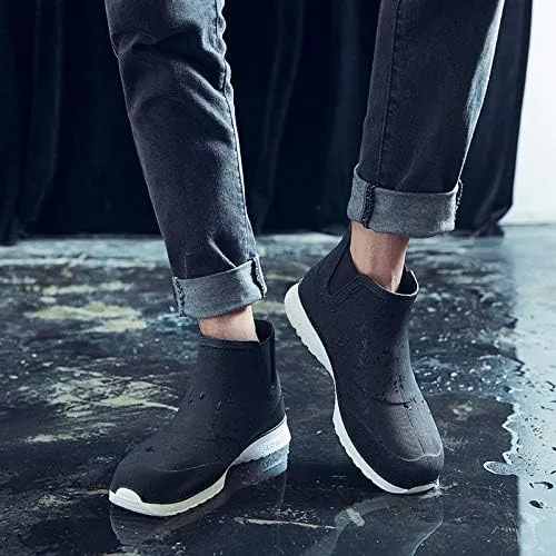 Men's Ankle Rain Boots Waterproof Short Rain Shoes for Garden Work