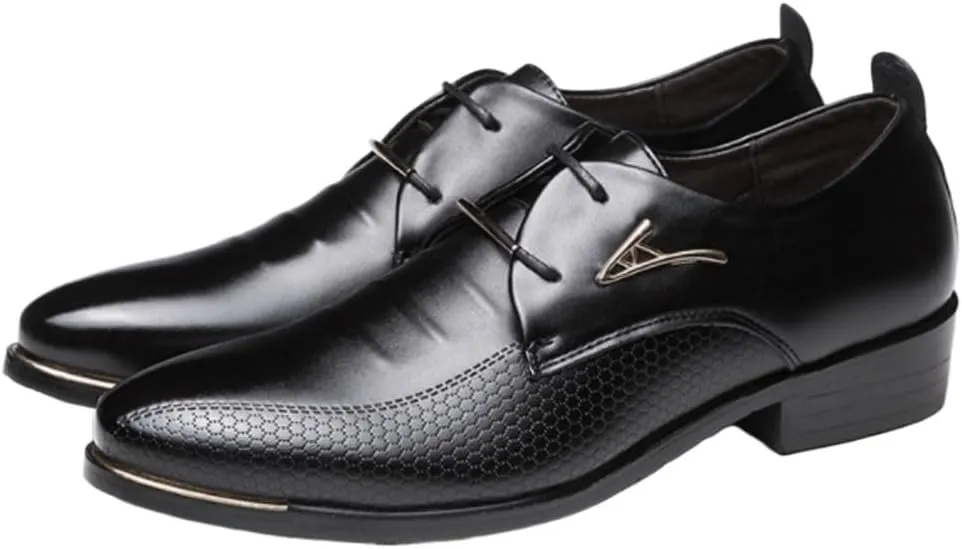 Men's Comfort Orthopedic Dress Shoes Mens Leather Shoes Man Business Dress Classic Style Flats Lace Up Pointed Toe Shoe for Men Oxford Shoes