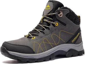 Men's Lace Up Hiking Shoes Waterproof Anti Slip Hiking Boots Outdoor Lightweight Trekking Sneakers Breathable Round Toe Outdoor Sports Shoes