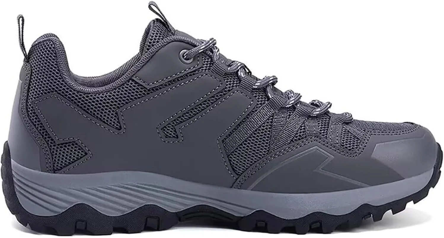 Men's Mesh Lace Up Hiking Shoes Trekking Trails Shoes Lightweight Breathable Outdoor Sports Shoes Walking Work Running Shoes for Men