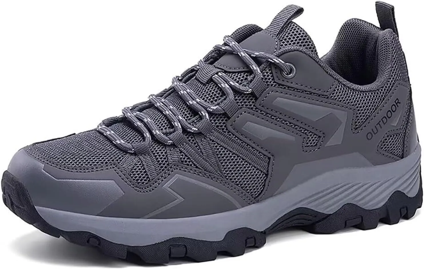 Men's Mesh Lace Up Hiking Shoes Trekking Trails Shoes Lightweight Breathable Outdoor Sports Shoes Walking Work Running Shoes for Men