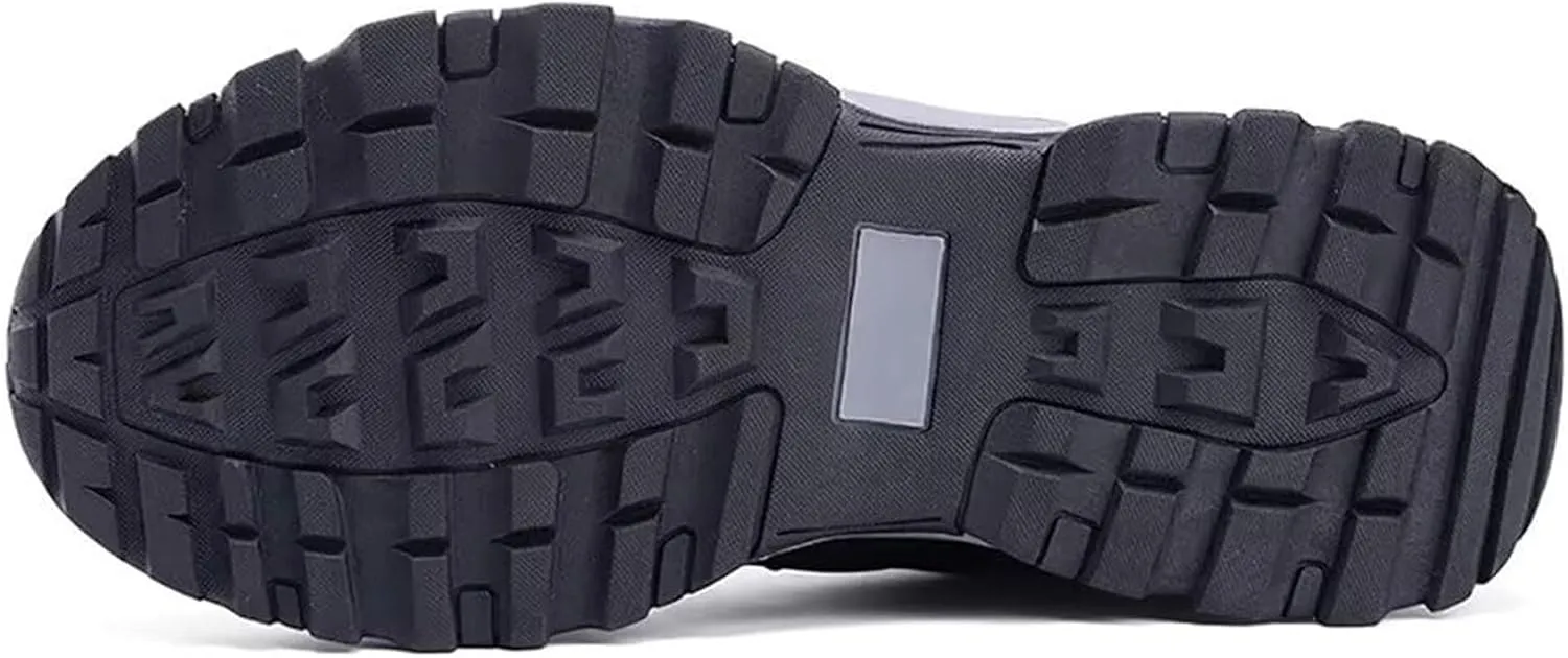 Men's Mesh Lace Up Hiking Shoes Trekking Trails Shoes Lightweight Breathable Outdoor Sports Shoes Walking Work Running Shoes for Men