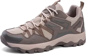Men's Mesh Lace Up Hiking Shoes Trekking Trails Shoes Lightweight Breathable Outdoor Sports Shoes Walking Work Running Shoes for Men