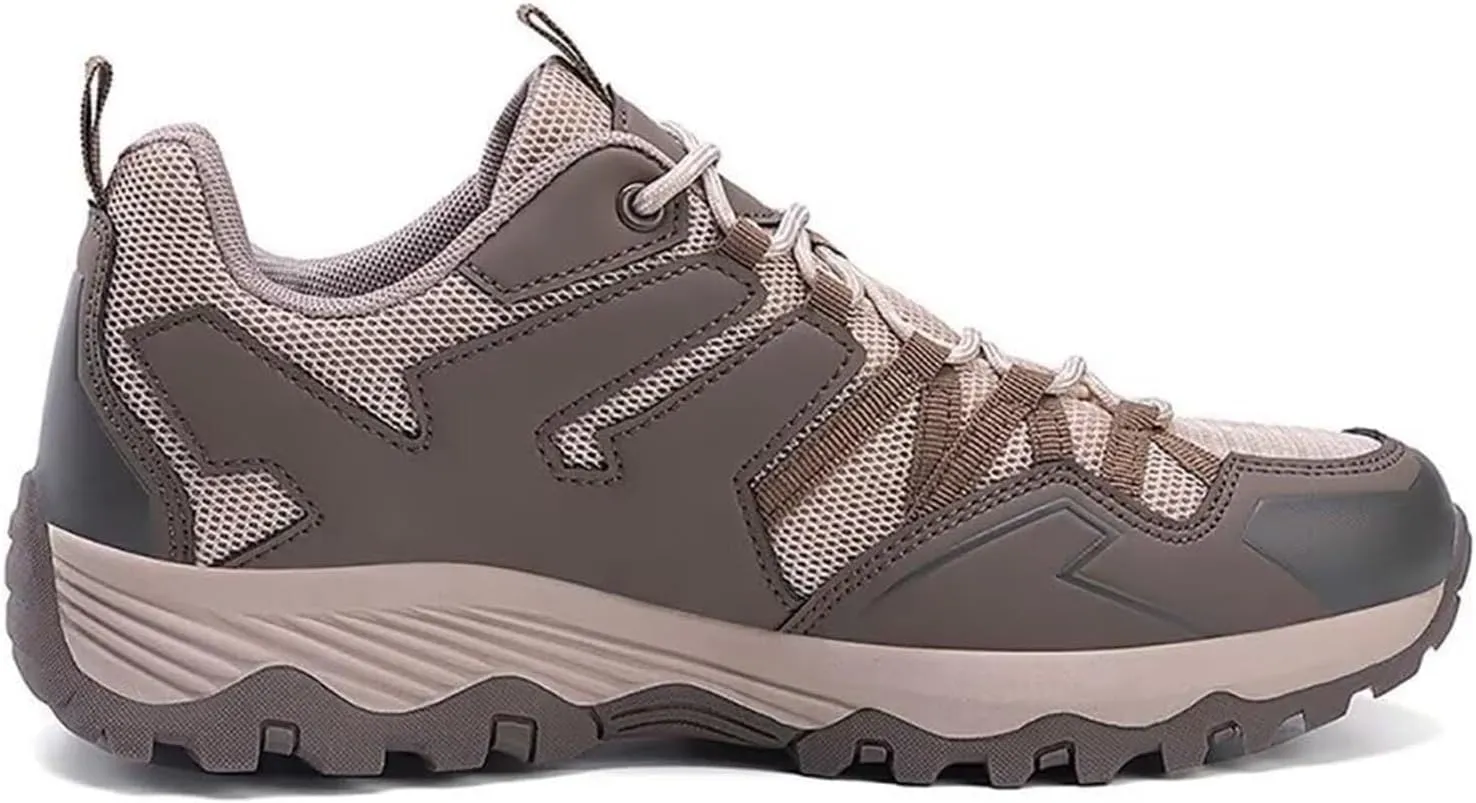Men's Mesh Lace Up Hiking Shoes Trekking Trails Shoes Lightweight Breathable Outdoor Sports Shoes Walking Work Running Shoes for Men