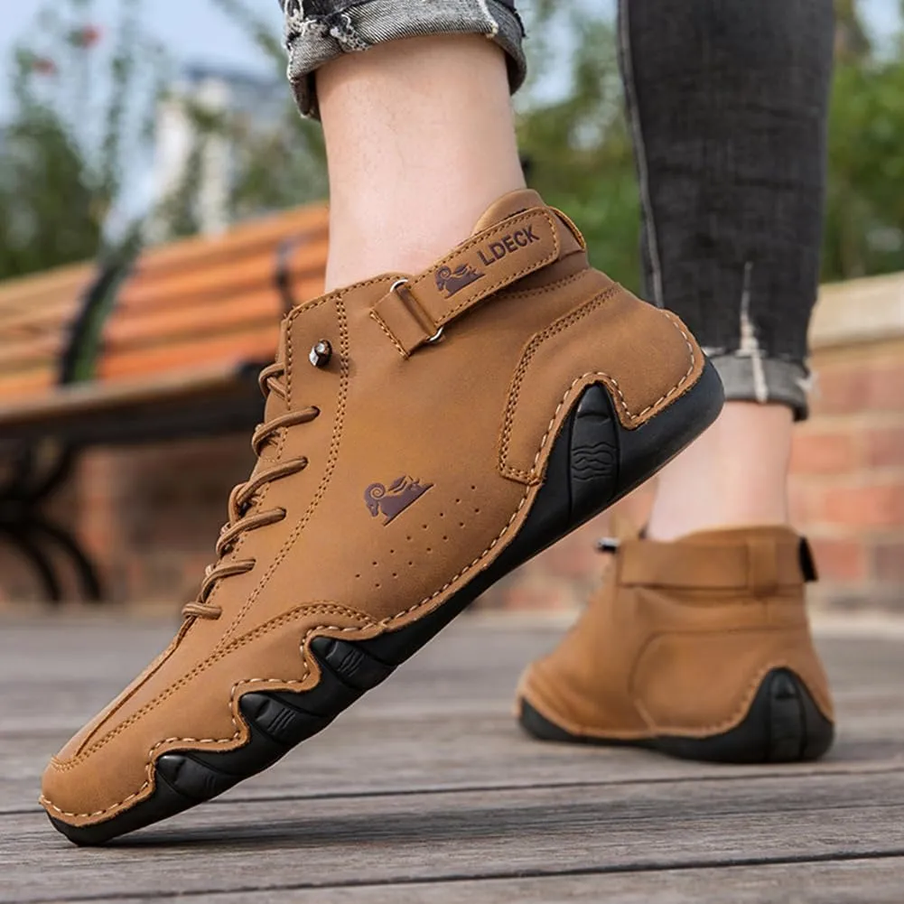 Men's Waterproof High Top Chukka Boots - Handmade Italian Suede, Non-Slip & Breathable Outdoor Casual Shoes