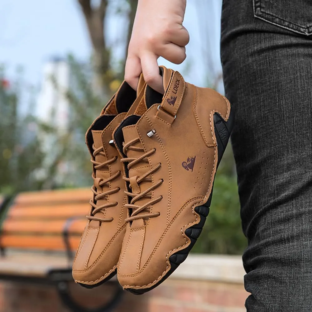 Men's Waterproof High Top Chukka Boots - Handmade Italian Suede, Non-Slip & Breathable Outdoor Casual Shoes