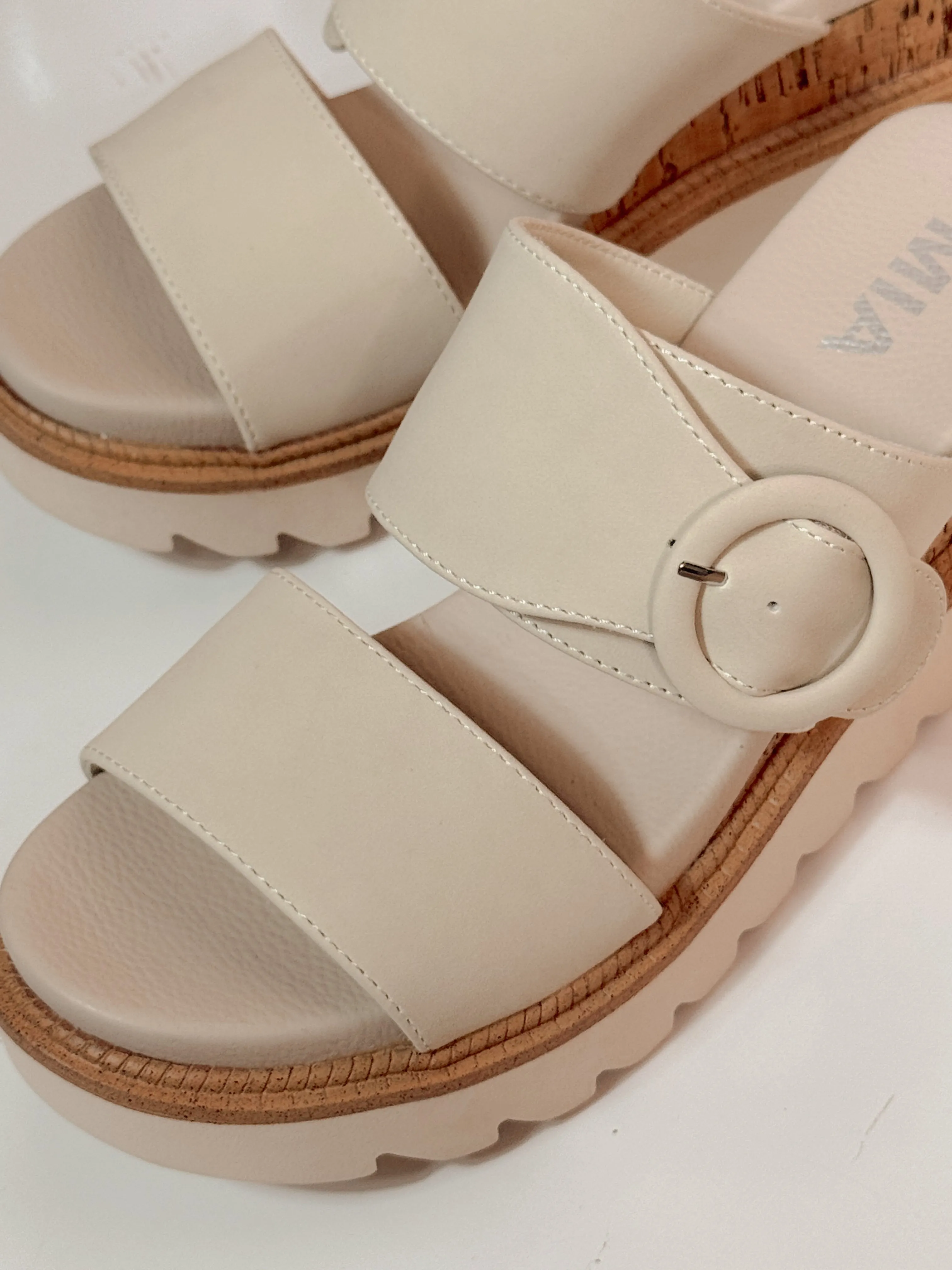 Mia Odal Wedge Sandals - Seashell