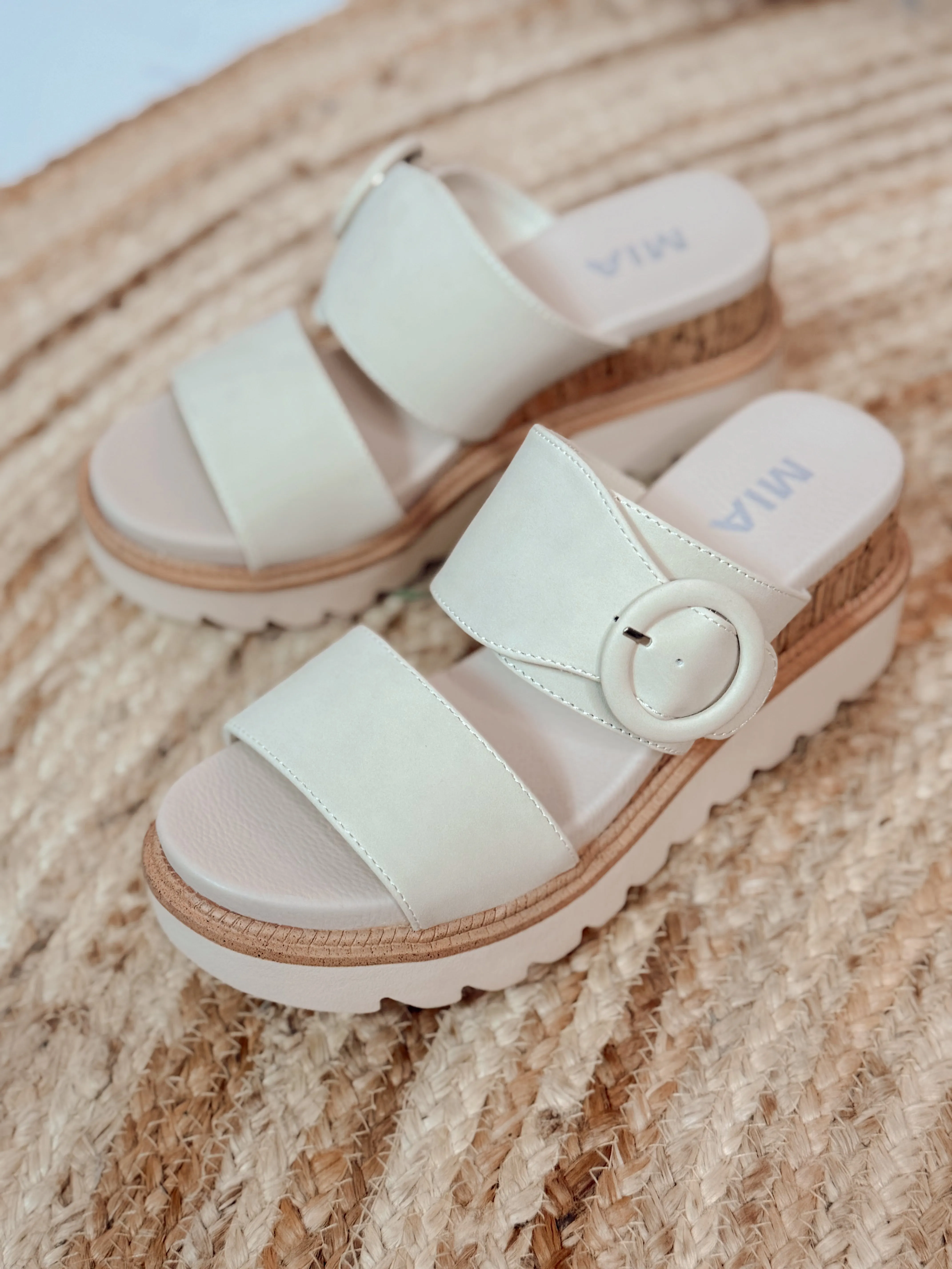 Mia Odal Wedge Sandals - Seashell