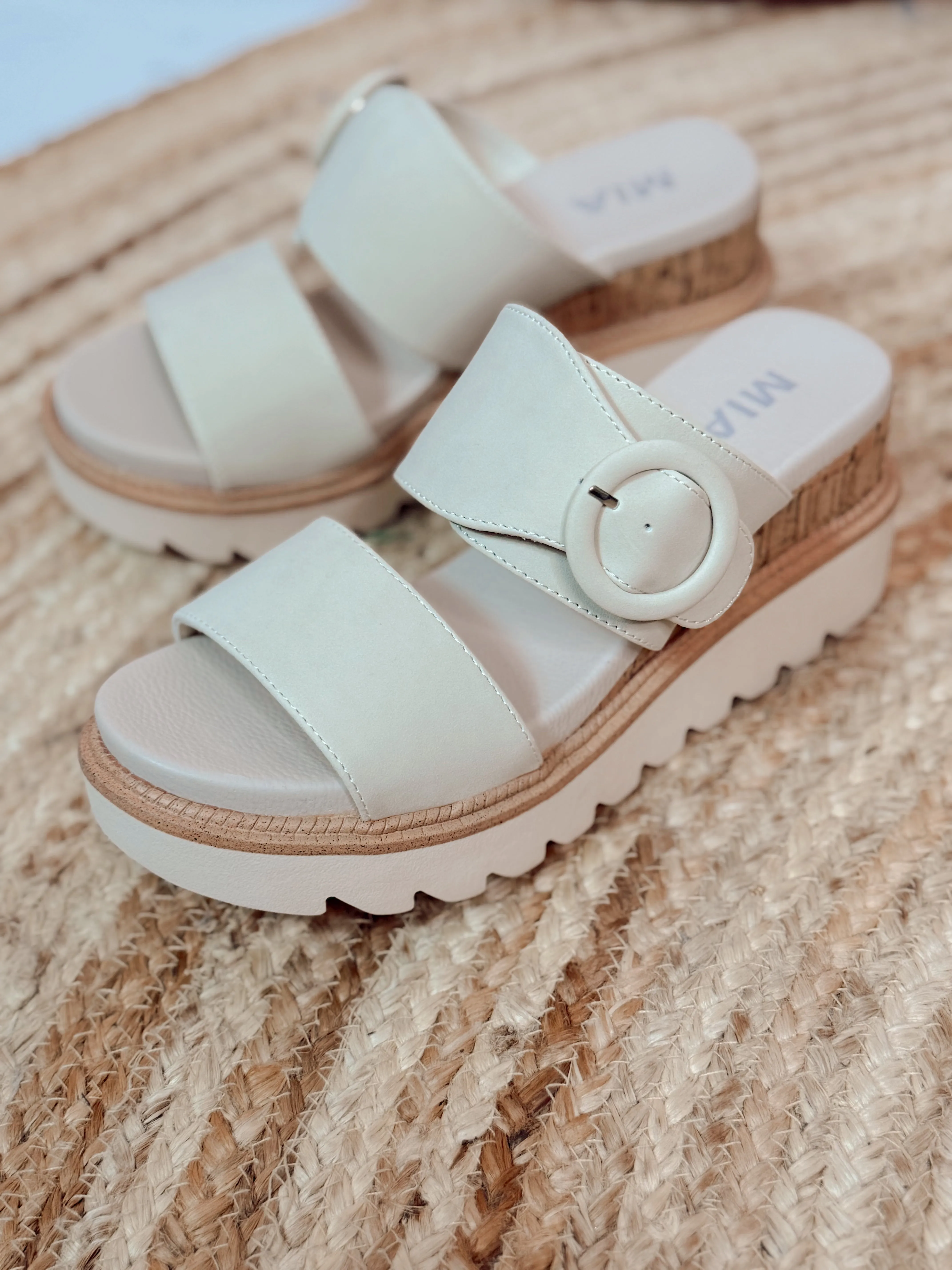 Mia Odal Wedge Sandals - Seashell