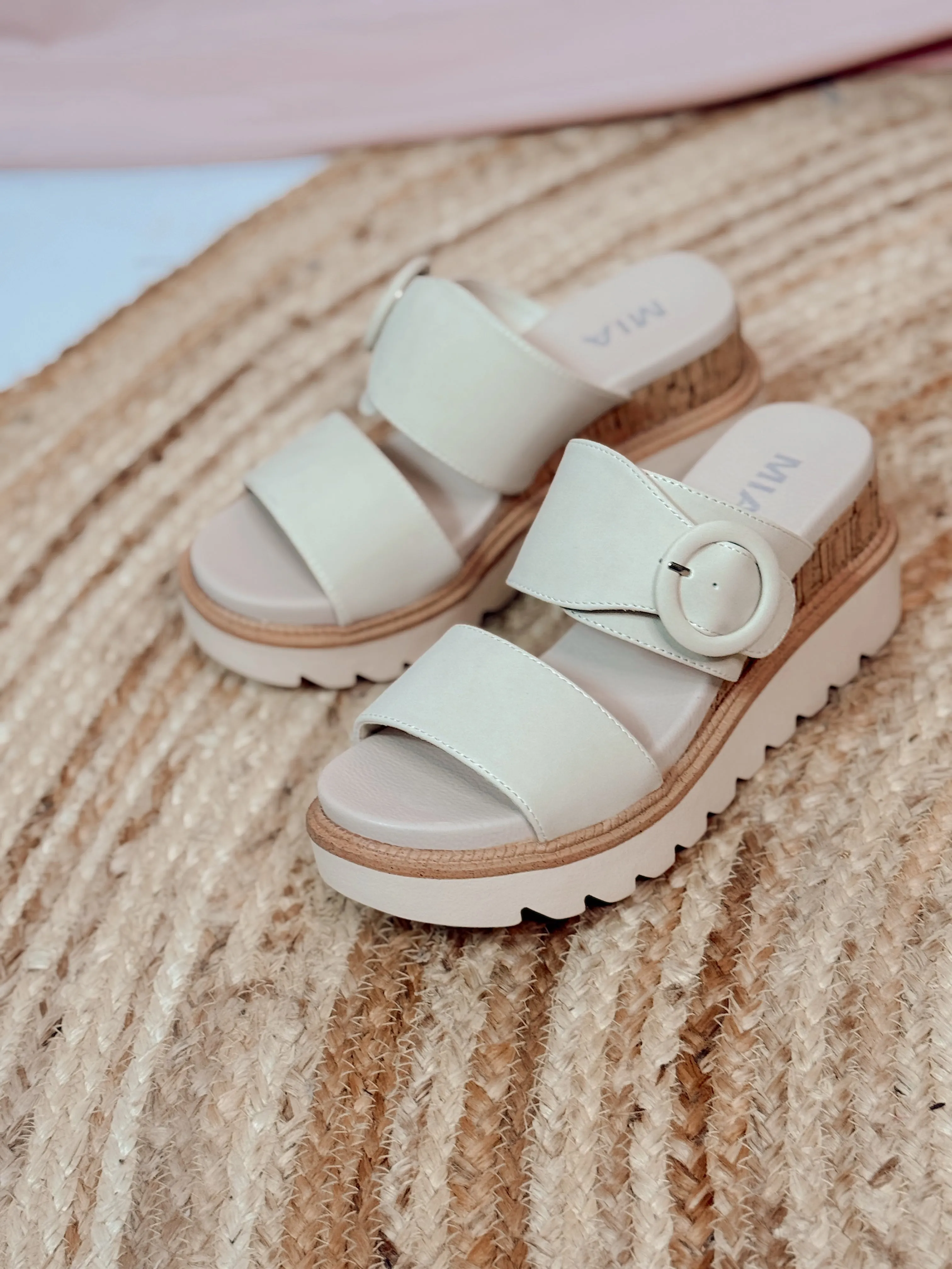 Mia Odal Wedge Sandals - Seashell