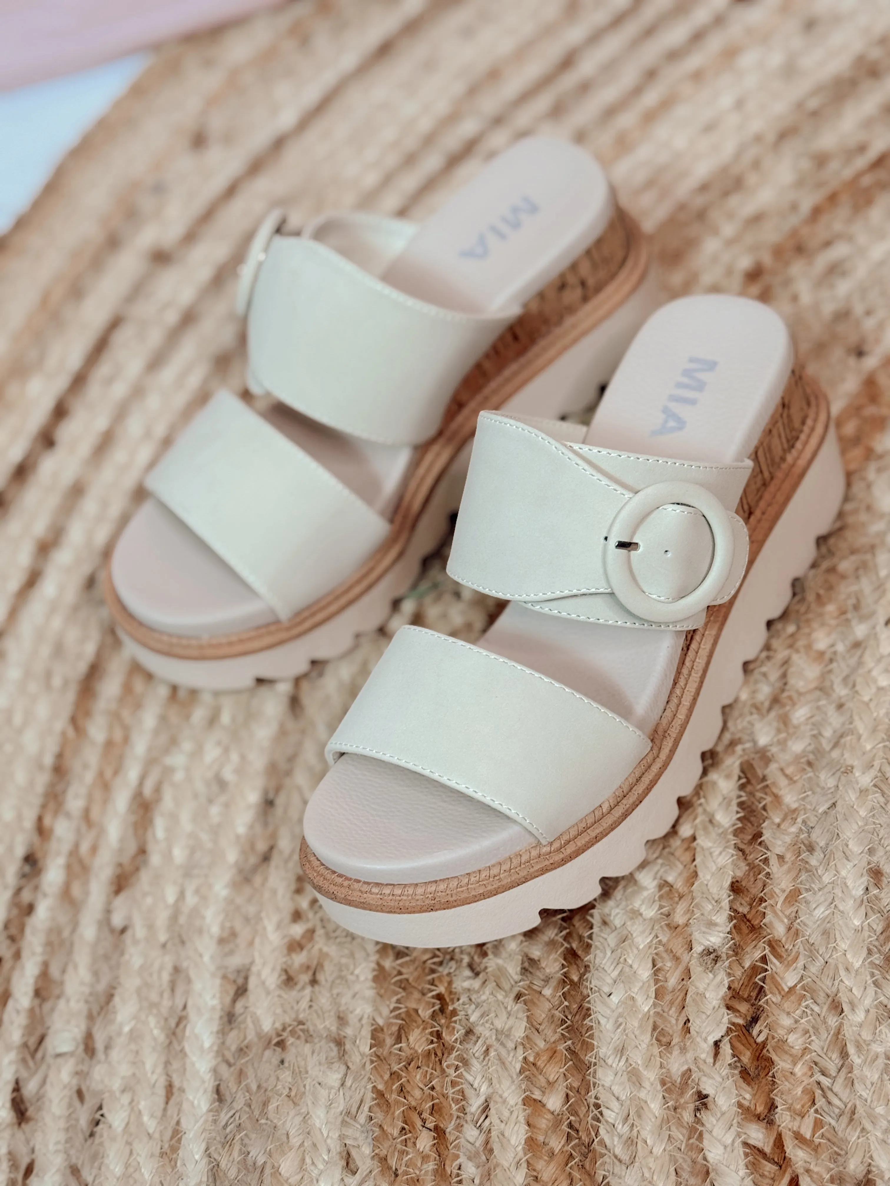 Mia Odal Wedge Sandals - Seashell
