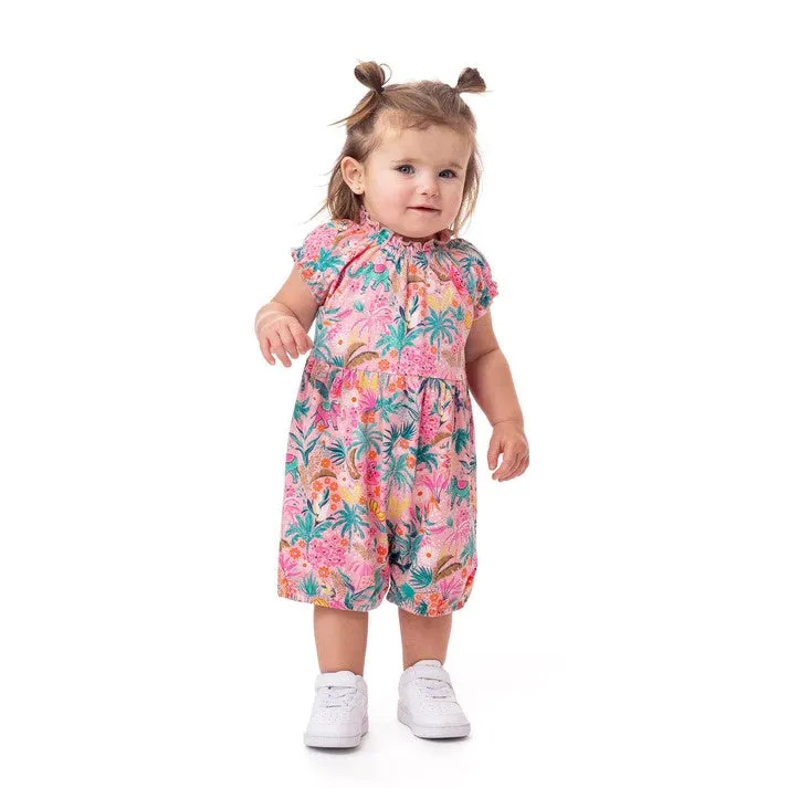 Nano Baby Girl's Asian Elephant Pink Romper