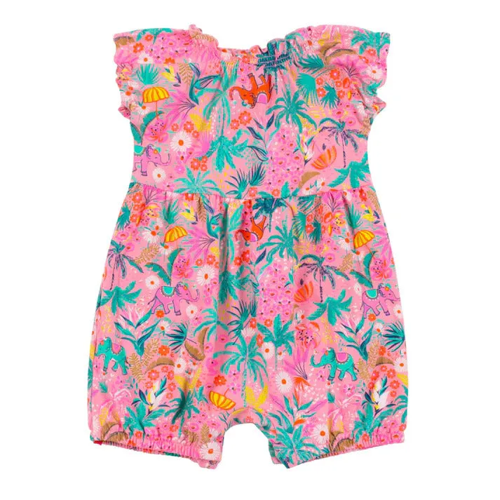 Nano Baby Girl's Asian Elephant Pink Romper