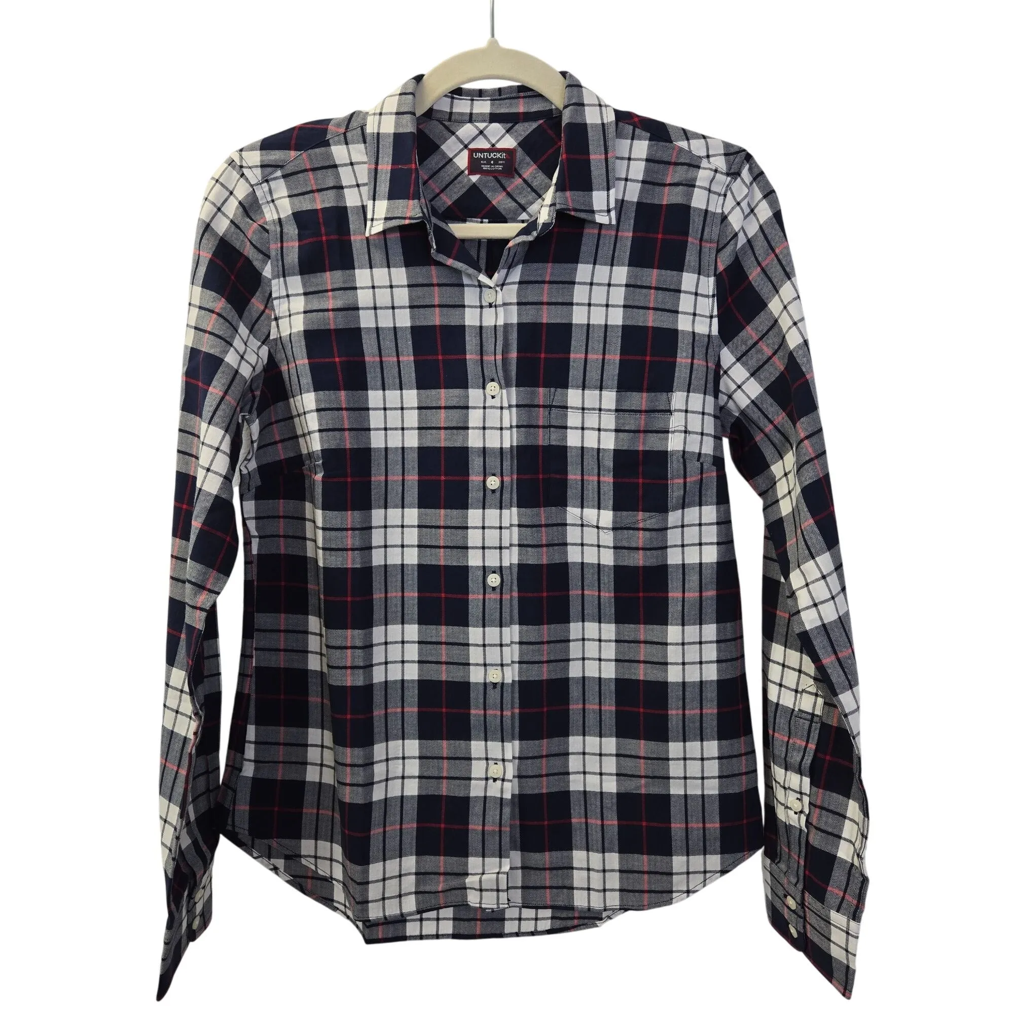 NWT UNTUCKit  Citra Plaid Long Sleeve Button Down Shirt Size 4