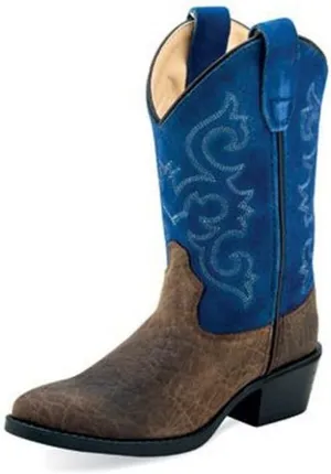 Old West Boots Girl's Blue Suede (Toddler/Little Kid)