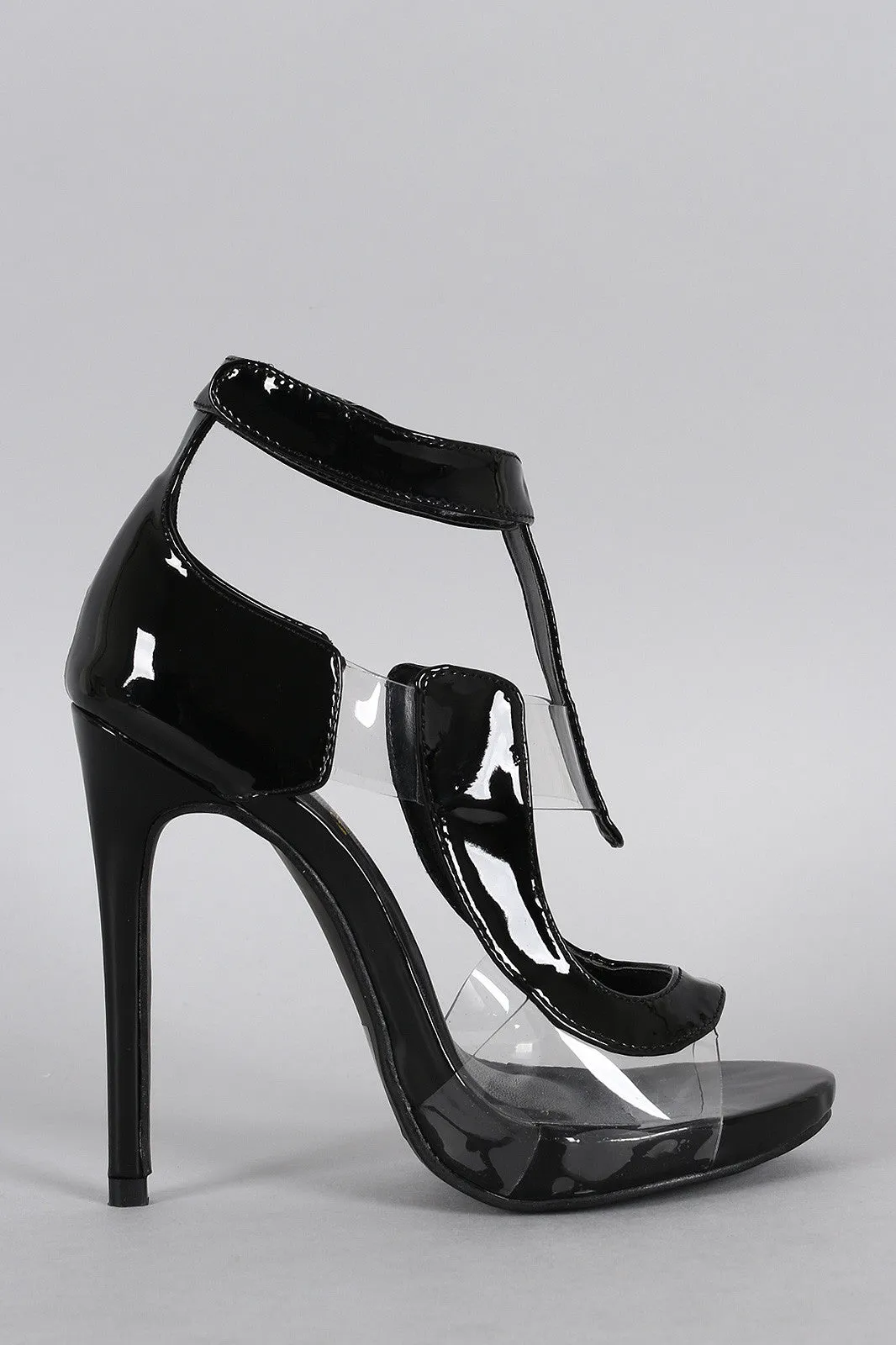 Patent Lucite Cutout Open Toe Heel