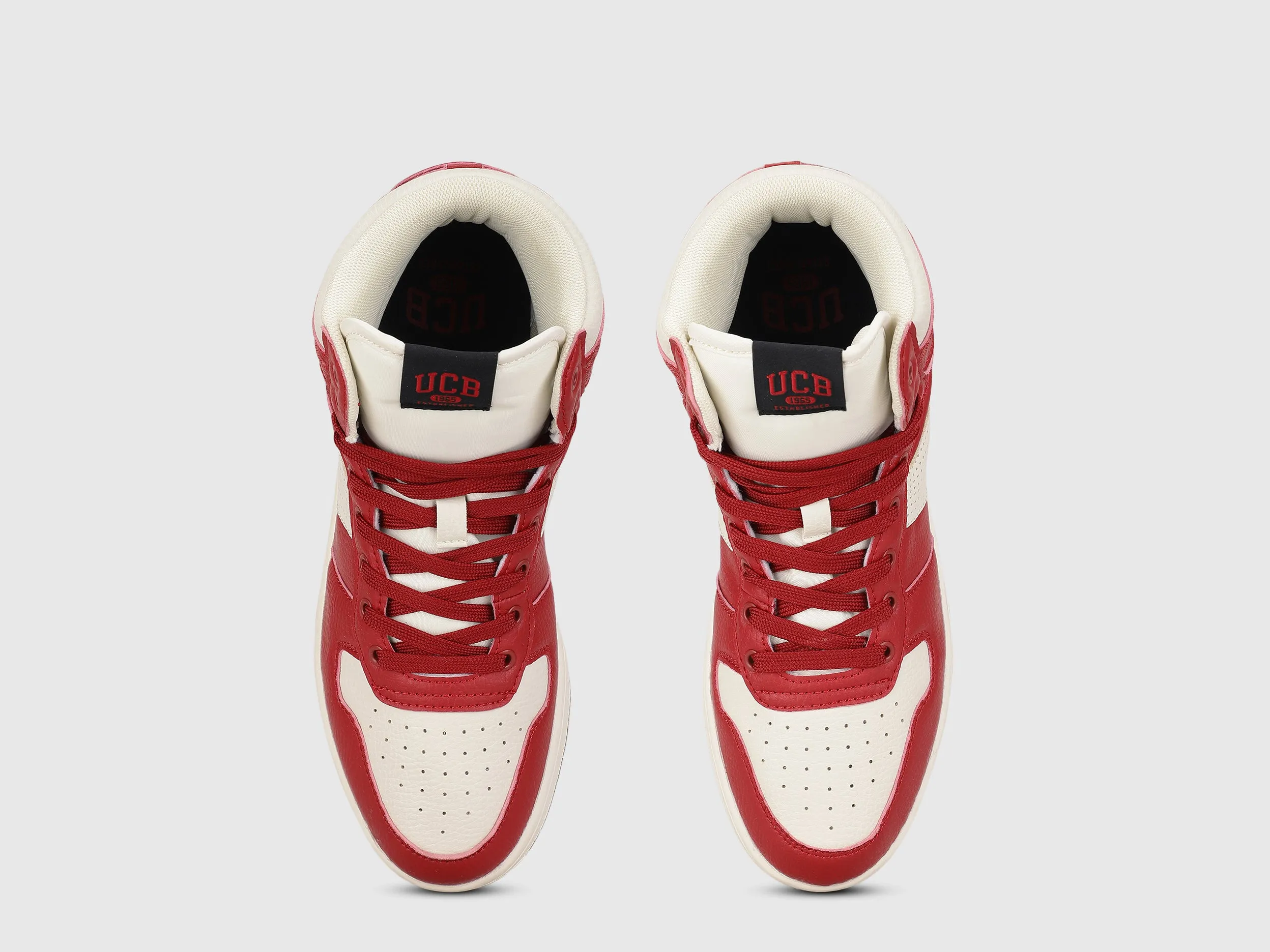 Perforations Lace-Up High Top Sneakers