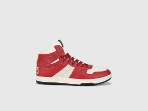 Perforations Lace-Up High Top Sneakers