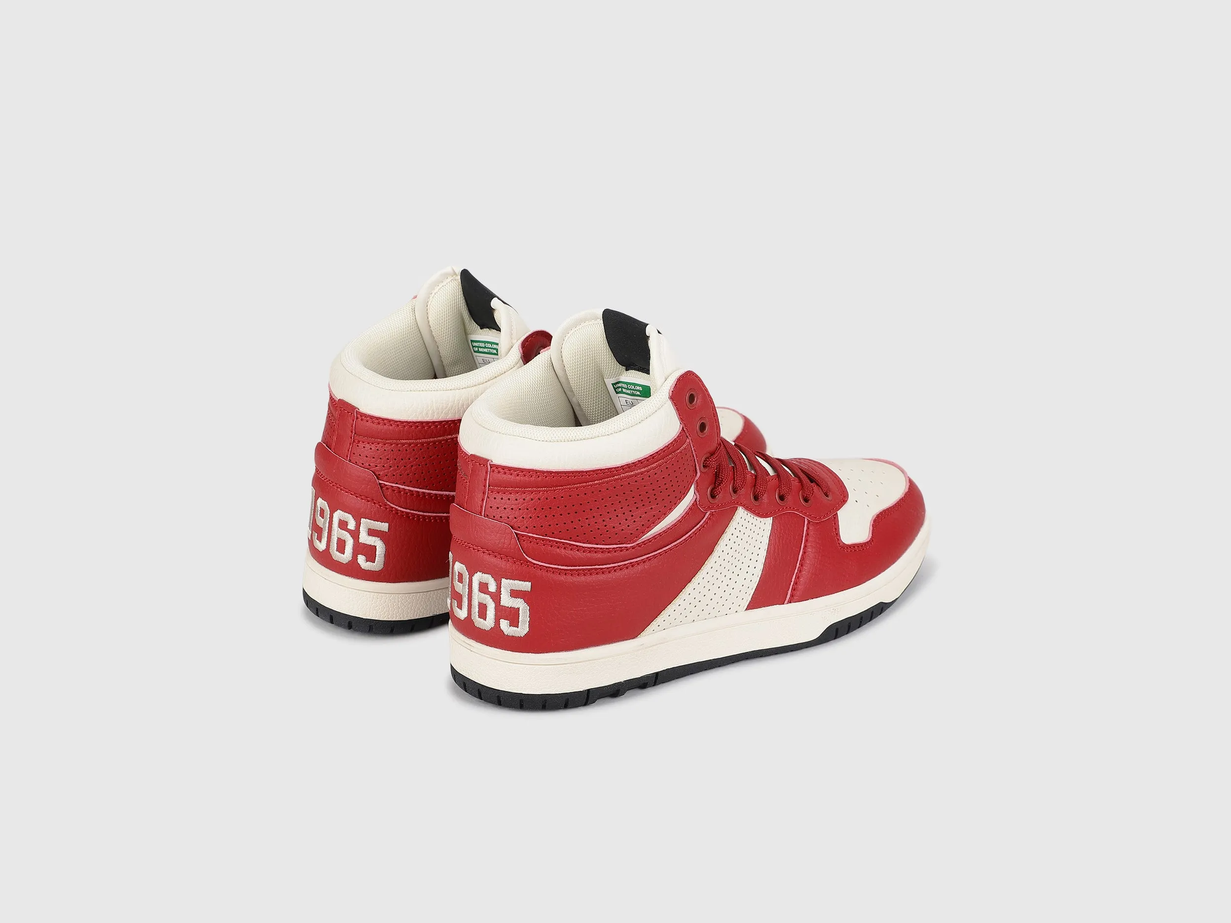 Perforations Lace-Up High Top Sneakers