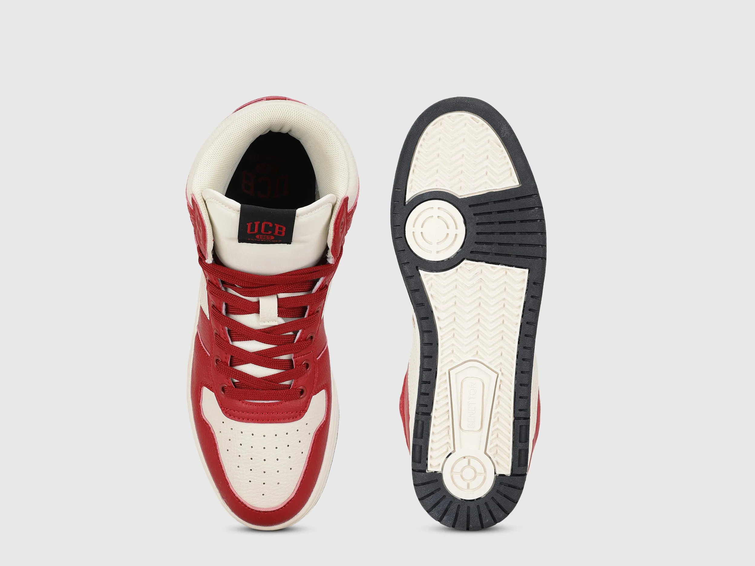 Perforations Lace-Up High Top Sneakers
