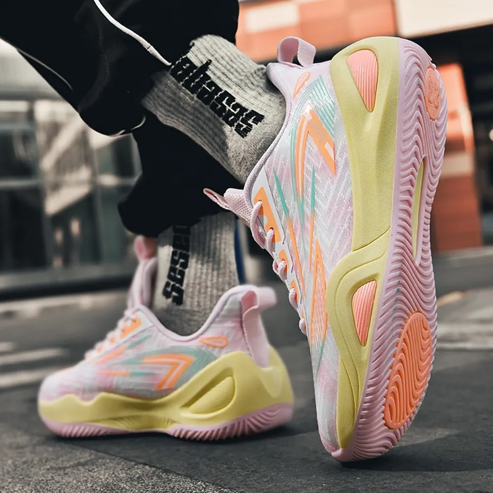 Pro Outdoor Basketball Shoes - Men/Women High-Top Court Sneakers | Lightning Grip Rubber Sole & Q-Cloud Cushion | 3D Support for Dunking, Volleyball, Streetwear