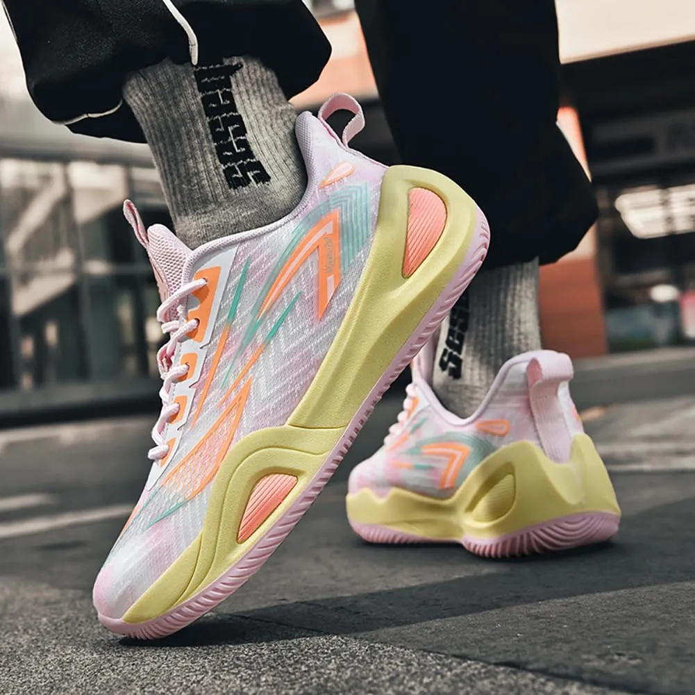 Pro Outdoor Basketball Shoes - Men/Women High-Top Court Sneakers | Lightning Grip Rubber Sole & Q-Cloud Cushion | 3D Support for Dunking, Volleyball, Streetwear