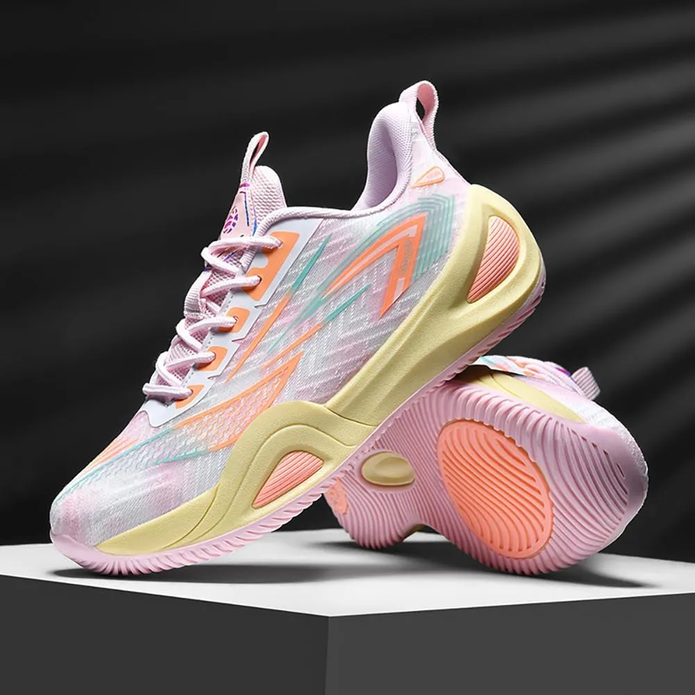 Pro Outdoor Basketball Shoes - Men/Women High-Top Court Sneakers | Lightning Grip Rubber Sole & Q-Cloud Cushion | 3D Support for Dunking, Volleyball, Streetwear