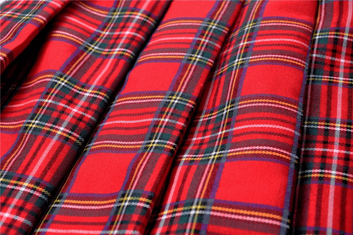 Punk-Chic Asymmetric Plaid Mini Skirt for Women