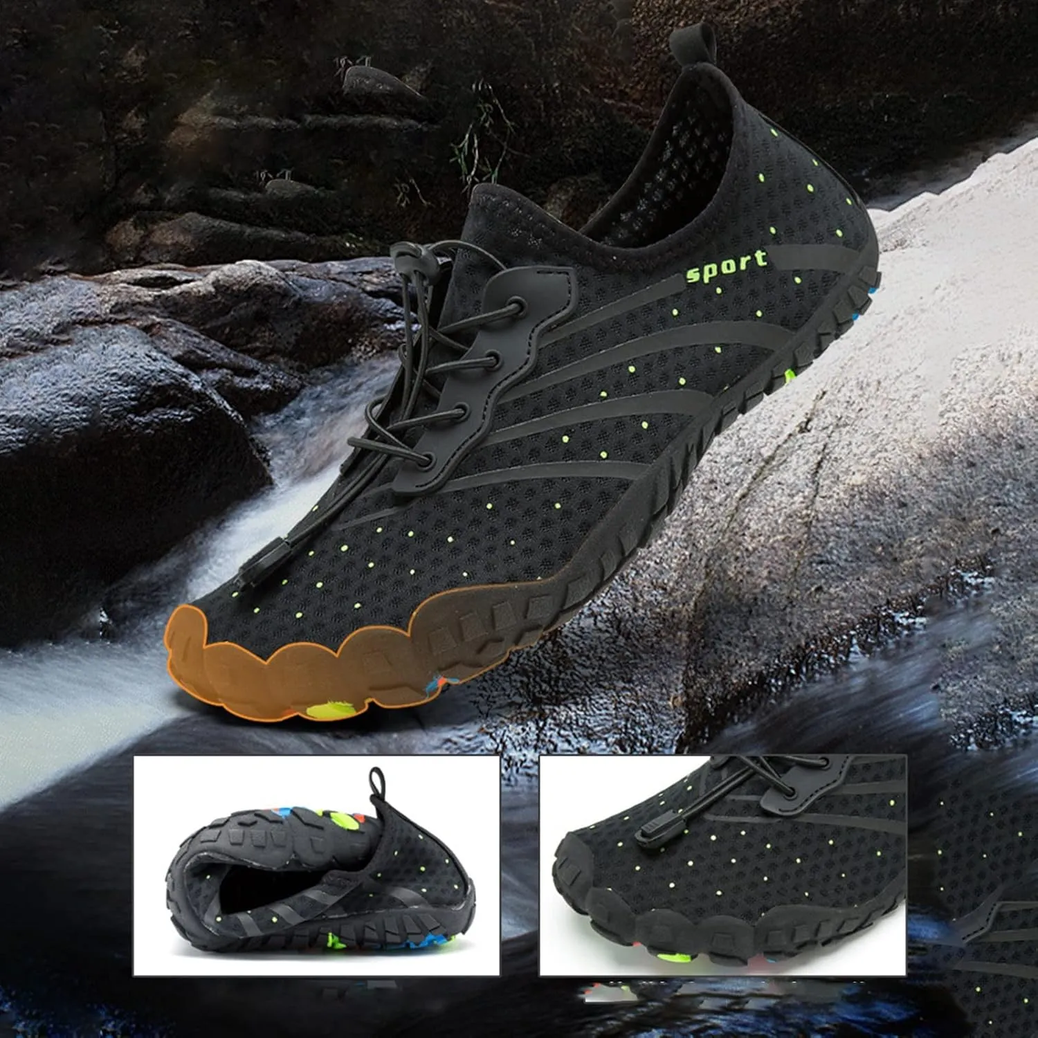 Quick-Dry Hiking Water Shoes Men,Beach Aqua Surf Barefoot Shoes Women,Lightweight Non-Slip Pool Diving Swim Shoes,Unisex,for Diving Kayaking Yoga