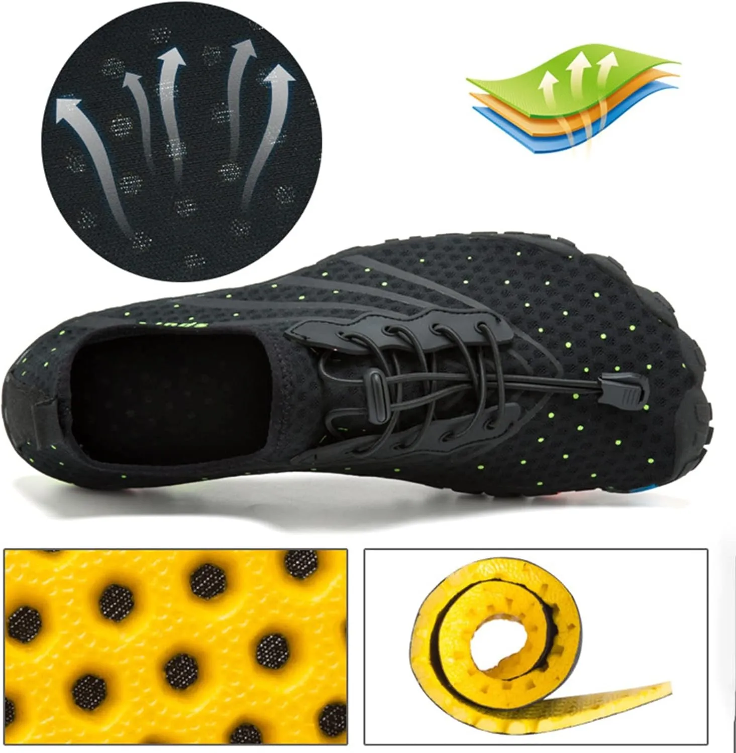 Quick-Dry Hiking Water Shoes Men,Beach Aqua Surf Barefoot Shoes Women,Lightweight Non-Slip Pool Diving Swim Shoes,Unisex,for Diving Kayaking Yoga
