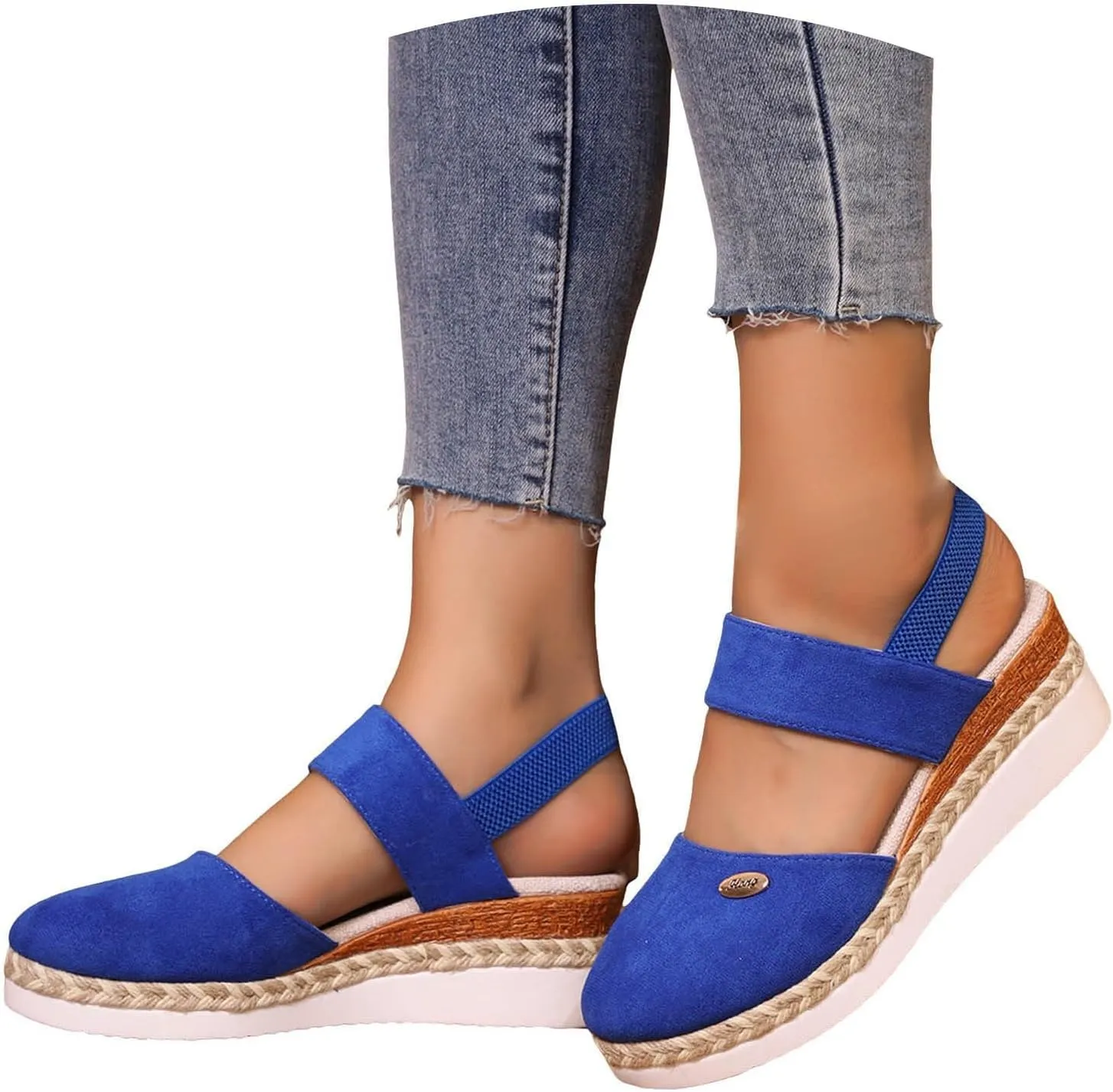 Sandals for Women Dressy Closed Toe Espadrilles Platform Wedge Heels Orthopedic Sandals Ankle Strap Sandal