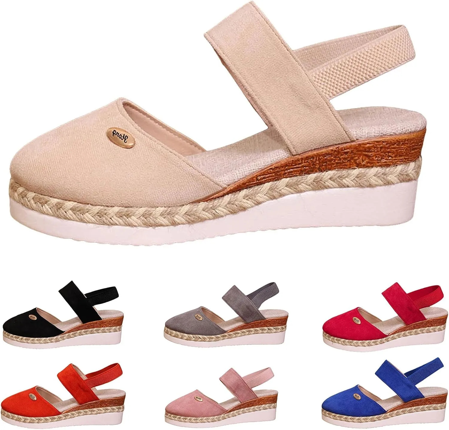 Sandals for Women Dressy Closed Toe Espadrilles Platform Wedge Heels Orthopedic Sandals Ankle Strap Sandal
