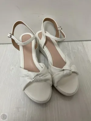Sandals Heels Block By Clothes Mentor In White, Size: 8.5