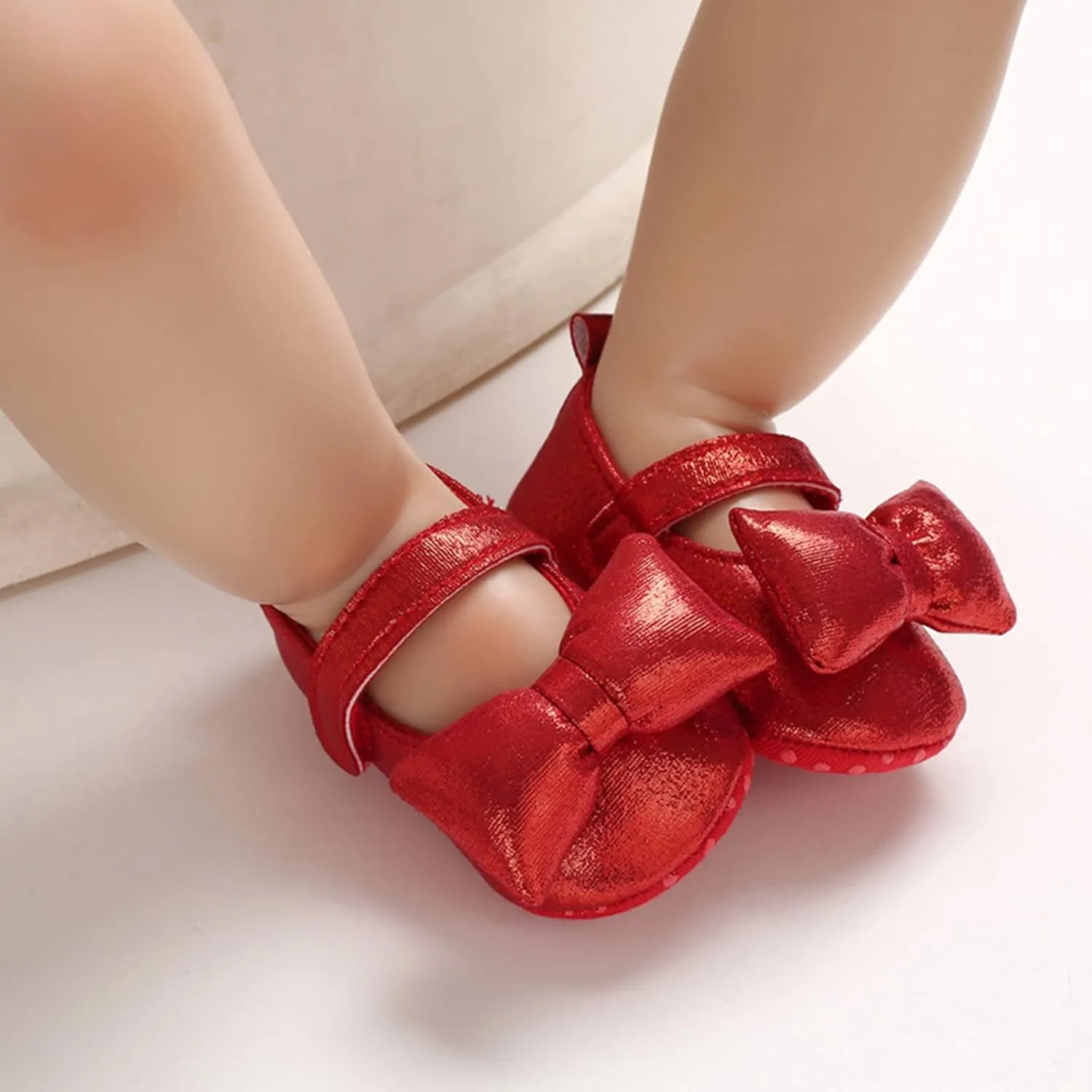 sfdgfhyf Running Shoes Children Baby Shoes Boys Girls Floor Sports Shoes Flat Bottom Non Slip Hook Loop Solid Color Bow