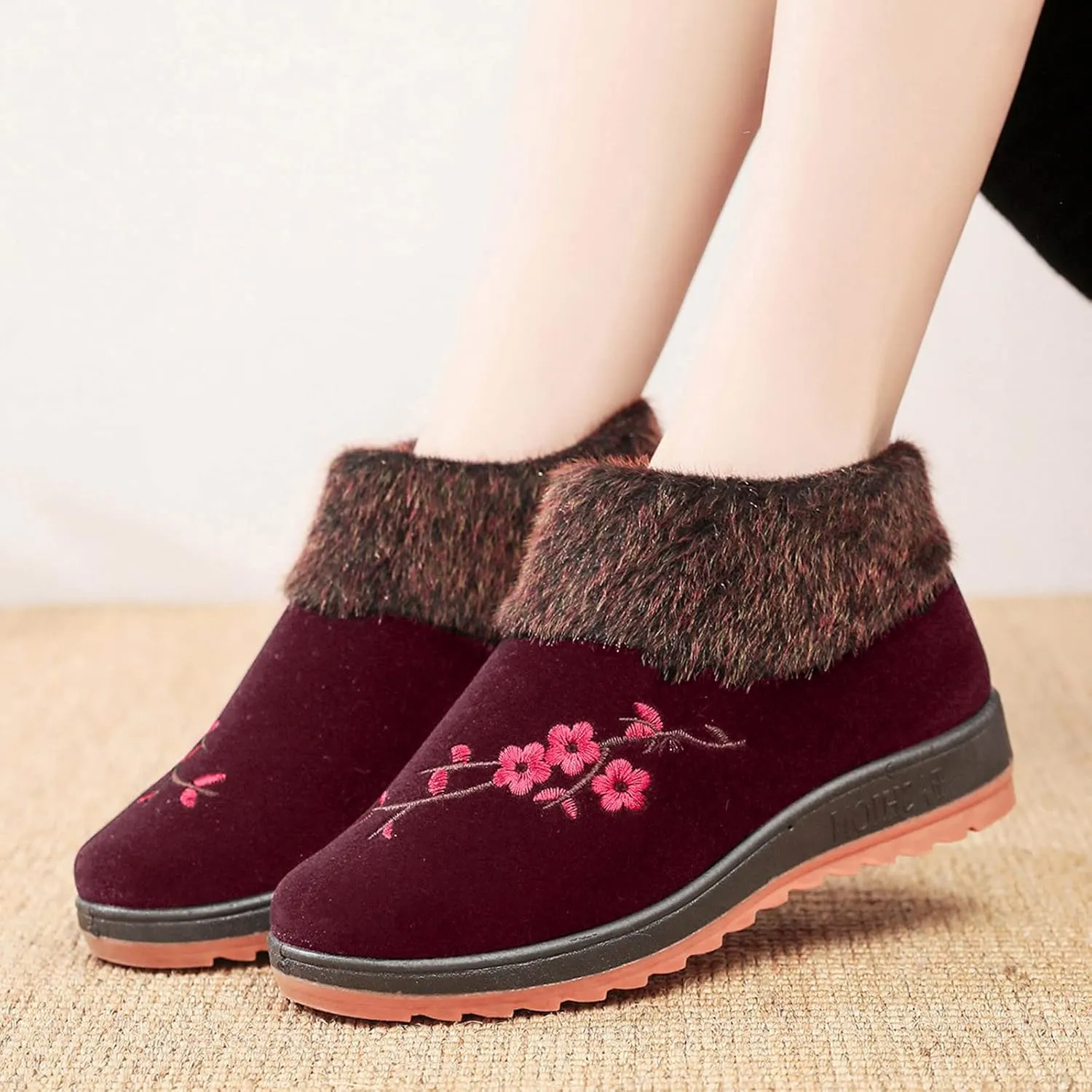 Slip on Winter Boots for Women Wide Women Waterproof Snow Boots Size 7 Womens Snow Boots Waterproof Size 8 Chunky Heel Winter Boots for Women Botas De Invierno Para Mujer Elegantes
