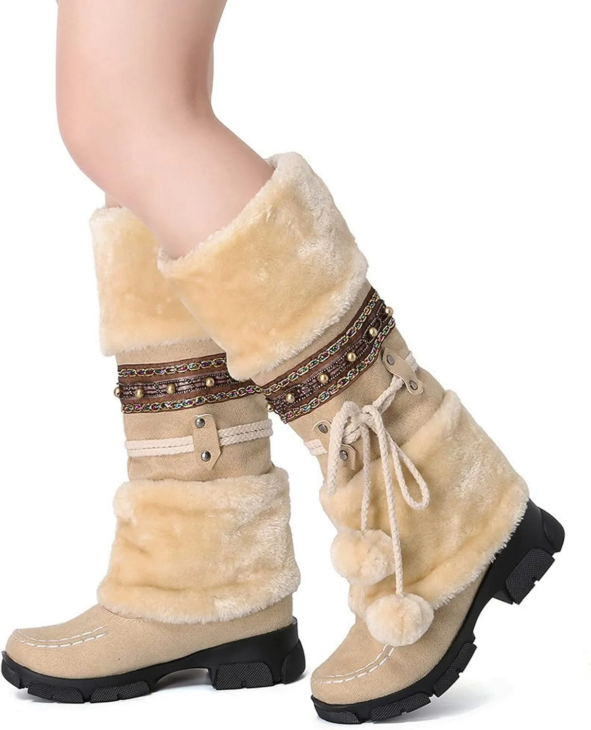 Snow Boots Cute Snow Boots for Women Waterproof Warm Non Slip Snow Boots for Women Wide Extra Wide Calf Womens Snow Boots Winter Womens Boots Snow Womens Winter Ankle Boots