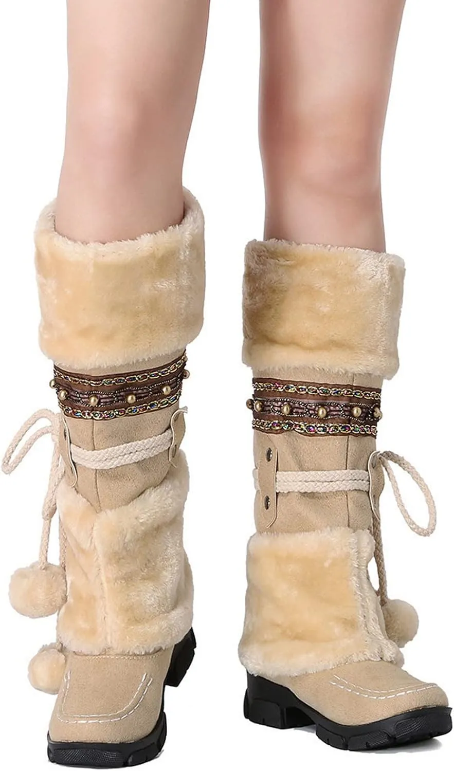 Snow Boots Cute Snow Boots for Women Waterproof Warm Non Slip Snow Boots for Women Wide Extra Wide Calf Womens Snow Boots Winter Womens Boots Snow Womens Winter Ankle Boots