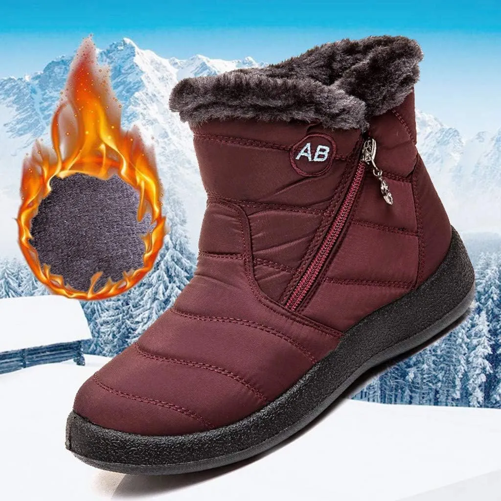 Snow Boots for Women Wide Width Women's Slip on Work Boots Waterproof Womens Snow Boots Wide Leg Women's Black Brown Tan Grey Winter Snow Boots Womens Winter Hiking Boot