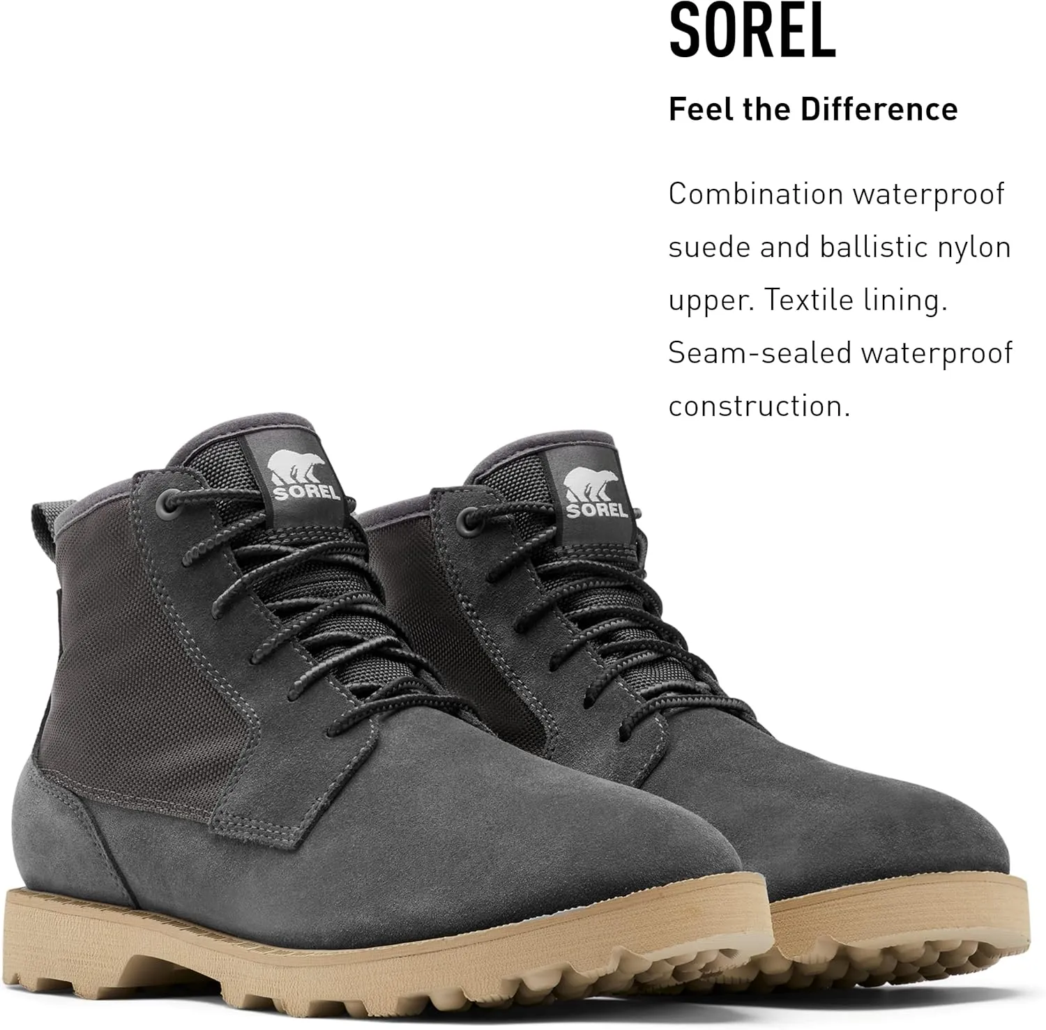 Sorel Men's Caribou Mod Chukka WP Boot ?? Waterproof Suede & Nylon Rain Boots
