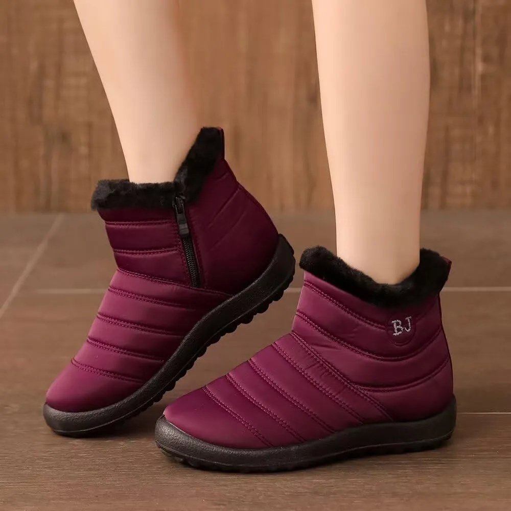 Stunner Women Winter Snow Boots Warm Fur Lined Ankle Boot Outdoor Slip On Waterproof Hiking Winter Shoes