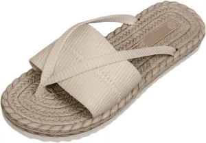 SuanlaTDS Womens Flat Sandals Flip Flops Comfortable 2025 Thong Split Toe Summer Dress Beach Open-toe Slip On Slides Slippers Dressy Walking Bohemian Outdoor Party Low Heels Flats Sandals