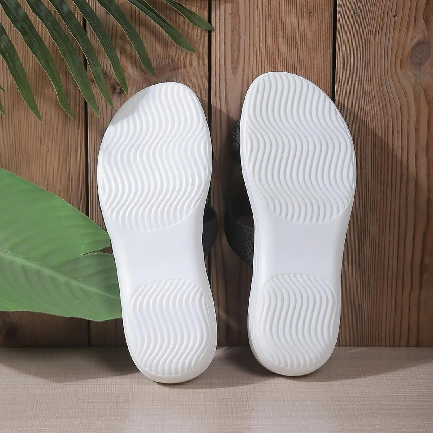 SuanlaTDS Women's Flat Sandals Summer Dressy 2025 Platform Slides Sandal Slip-on Crisscross Open Toe Thick Sole Arch Support Comfortable Walking Shoes Beach Bohemian Party Outdoor Flip Flops