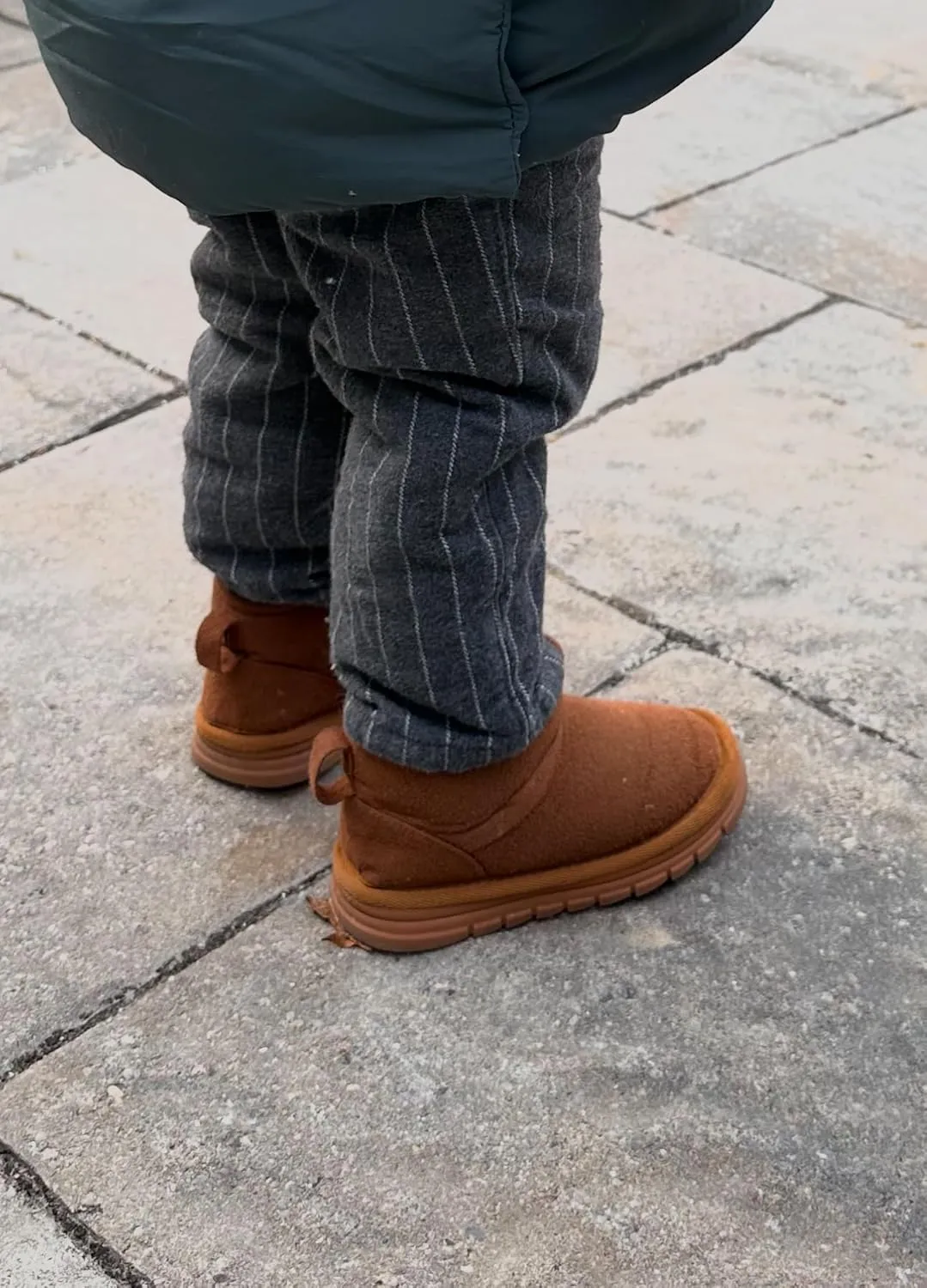 Toddler Girl Boy Winter Anti-Slip Faux Fur Boots Suede