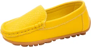 Toddler Little Kid Boys Girls Soft Slip On Loafers Dress Flat Shoes Boat Shoes Casual Infant Shoes Boys (Yellow, 21)