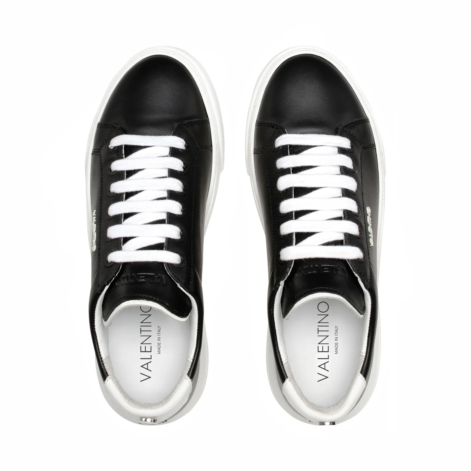 VALENTINO Sneakers Lace-Up in black and white calf