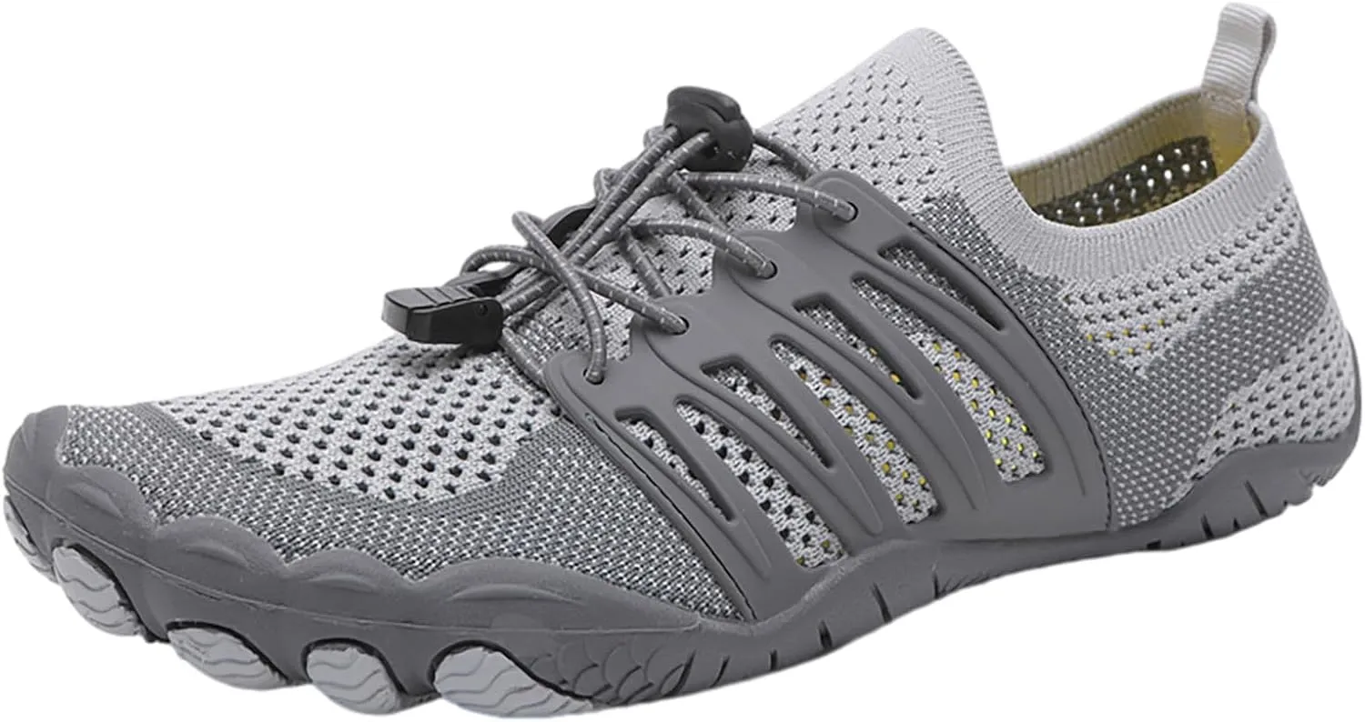 Water Shoes for Men Women Quick-Dry Barefoot Aqua Shoes Comfortable Volleyball Sneakers with Breathable Mesh Lightweight Outdoor Athletic Sport Shoes for Hiking Climbing Laceless Amphibious Shoe