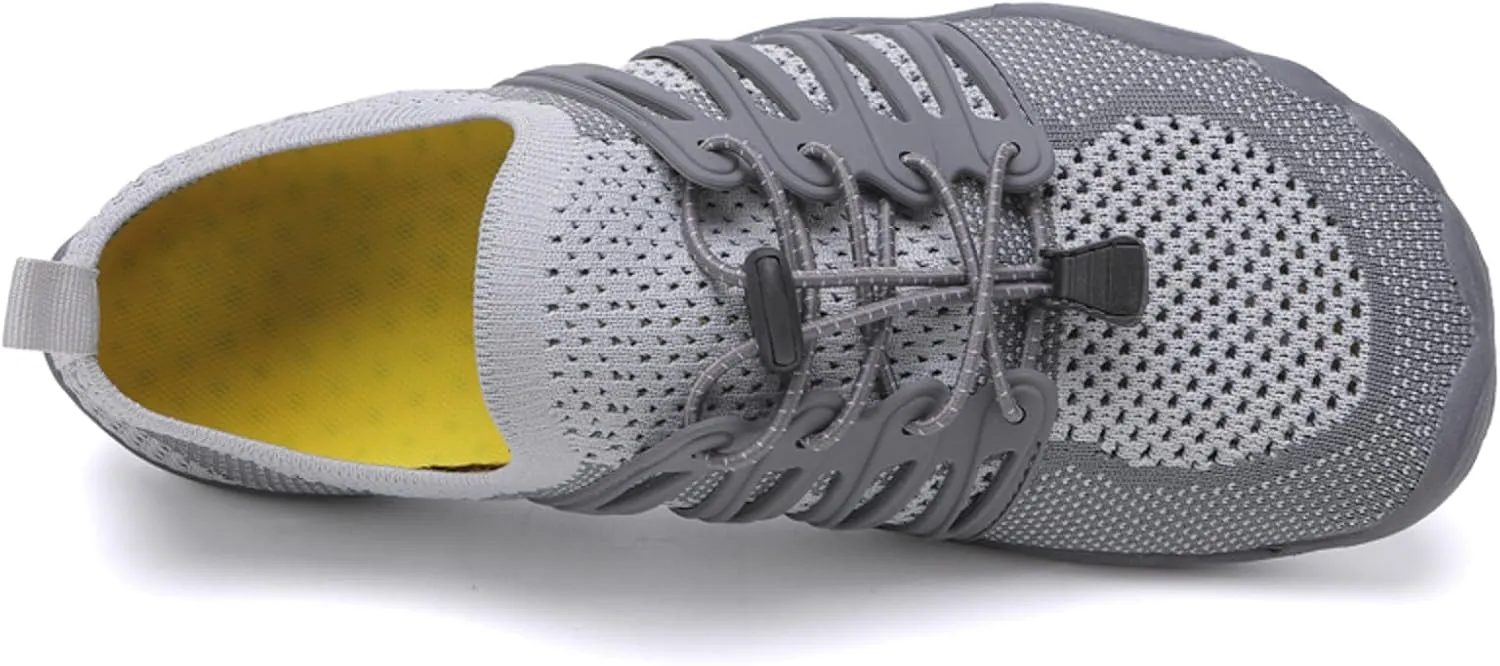 Water Shoes for Men Women Quick-Dry Barefoot Aqua Shoes Comfortable Volleyball Sneakers with Breathable Mesh Lightweight Outdoor Athletic Sport Shoes for Hiking Climbing Laceless Amphibious Shoe